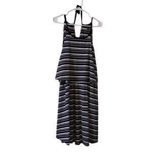 Torrid Dress 3 Womens Black And White Striped Midi Tie Back